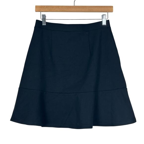 Loft Skirt Womens S Black A-Line Flared Minimalist Preppy Classic Dark Academia - Picture 4 of 5